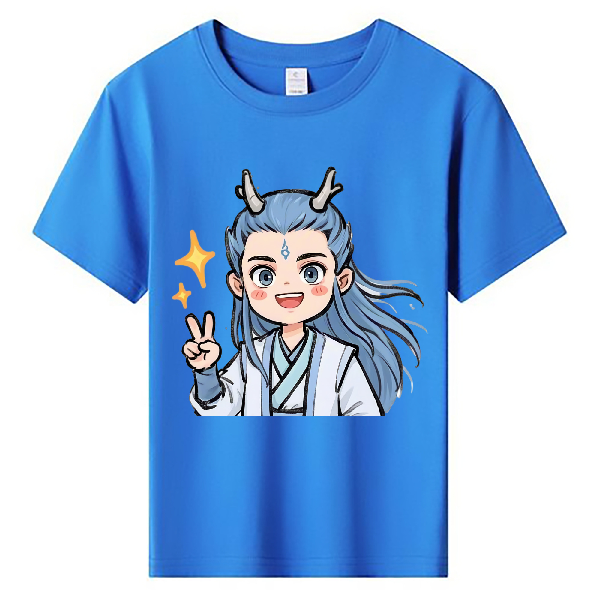 （画像用） Ne Zha 2 ナタ 魔童の大暴れ 綿100％キッズTシャツ（フロントプリント）